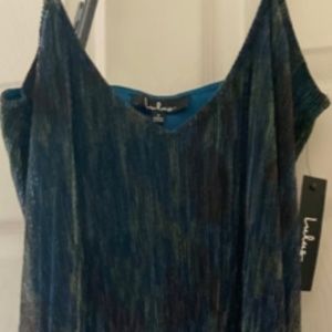 Lulus Blue and Green Metallic Mini Dress